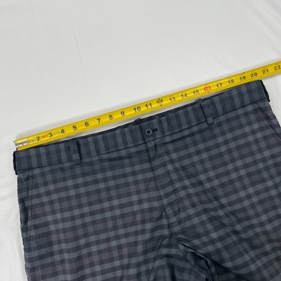 Nike Shorts Mens 40 Black 11" Plaid Golf Performance Tech Chino‎ Stretch 452712 - Picture 3 of 12